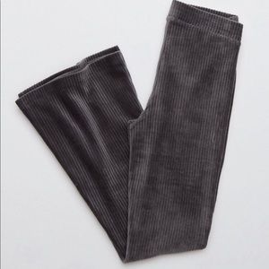 Aerie velvet ribbed flare pants